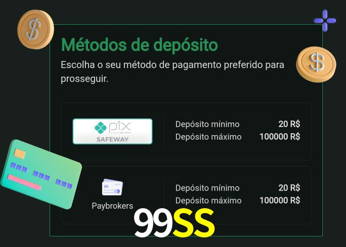 O cassino 99SS oferece uma grande variedade de métodos de pagamento